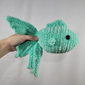 Crochet Beta Fish | Teal Fishy Plushie | Handmade Gifts